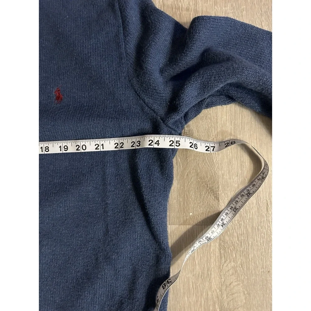 Polo Ralph Lauren Mock Neck Ribbed Three Button Henley Sweater Blue Men's XL